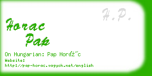 horac pap business card
